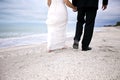 Beach wedding couple