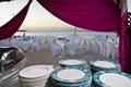 Beach wedding reception buffet Royalty Free Stock Photo