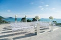 Beach Wedding Venue ocean view background, Koh Samui, Thailand Royalty Free Stock Photo