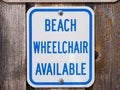 Beach wheelchair sign in USA Royalty Free Stock Photo
