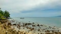 Beach where the water recedes during the day