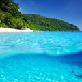 Beach with white sand bottom underwater view