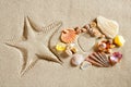 Beach white sand heart shape starfish print summer