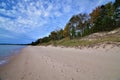 Beach at whitefish dunes state park in door county WI during the fall