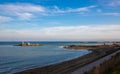 Beach widening works at Eforie Sud - Romania Royalty Free Stock Photo