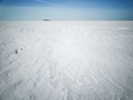 Beach in winter in Siberia. Snow and ice on the sea