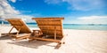 Beach wooden chairs for vacations and summer