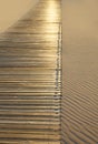 Beach wooden walkway and sand dunes texture Royalty Free Stock Photo