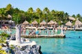 The beach at XCaret Park on the Mayan Riviera in Mexico