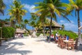 The beach at XCaret Park on the Mayan Riviera in Mexico Royalty Free Stock Photo