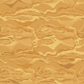 Beach yellow sand, waves seamless background in top view. Sandy dunes rippling waves platformers art pattern. Vector Royalty Free Stock Photo