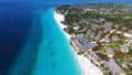 The beach of Zanzibar island with height, shooting with the drone.