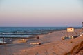 The beach of Zempin on the island of Usedom in the Baltic Sea at sunset Royalty Free Stock Photo