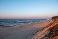 The beach of Zempin on the island of Usedom in the Baltic Sea at sunset Royalty Free Stock Photo