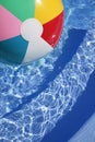 Beachball in a beautiful blue swimming pool Royalty Free Stock Photo