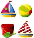 Beachball and other beach toys