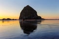 Beachcombers by Haystack Rock in Cannon Beach Royalty Free Stock Photo