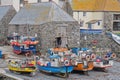 Beached Cornish fishing fleet Royalty Free Stock Photo