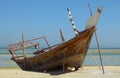 Beached dhow at Wakrah Royalty Free Stock Photo