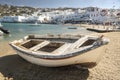 Beached Fishing boat Mykonos Town