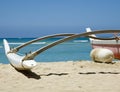 Beached Outrigger Canoe Royalty Free Stock Photo