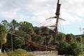 Beached pirate ship at Disney resort
