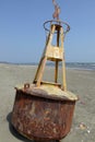 Beached warning buoy Royalty Free Stock Photo