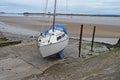 Beached Yacht - Sailing Boat Aground Royalty Free Stock Photo