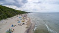 Beaches on the Baltic Sea, a lot of people, a picture, air