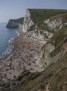 Beaches and cliffs of Durdle Door. Royalty Free Stock Photo