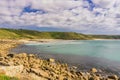 Whitesand Bay and Sennen Cove in Cornwall Royalty Free Stock Photo