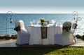 Beachfront dining - Radisson Blu Fiji Royalty Free Stock Photo