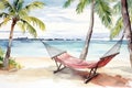 Beachfront Hammock Valentine Day background