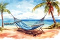 Beachfront Hammock Valentine Day background