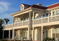 Beachfront house during sunset