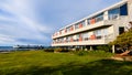 Beachfront living in Edmonds Washington with car ferry Royalty Free Stock Photo