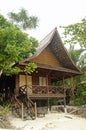 Beachfront ocean view bungalow on tropical island resort