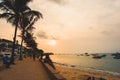 Beachfront with palm tress in Africa