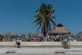The beachfront of Progreso in the north of Merida, Yucatan, Mexico Royalty Free Stock Photo