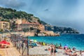 Beachfront on the Promenade des Anglais, Nice, Cote d'Azur, France Royalty Free Stock Photo