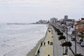 Beachfront sidewalk and real estate in Larnaca, Cyprus