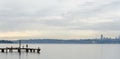 Beachgoers at Kirkland Marina pier