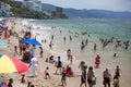 Beachgoers at Los Muertos Beach