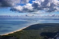 Beachs of french atlantic coastline with clouds sky and blue summer Royalty Free Stock Photo