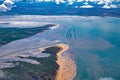 Beachs of french atlantic coastline with clouds sky and blue summer Royalty Free Stock Photo