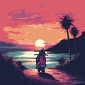 Beachside Bliss: Riding into the Sunset on a Retro Scooter