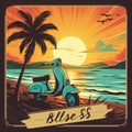 Beachside Bliss: Riding into the Sunset on a Retro Scooter