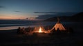 Beachside Glamping: Sunset, Waves, and Firelight