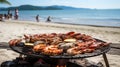 Beachside Grill with fresh seafood.AI Generated