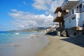 Beachside homes on Brooks Street Beach in South Laguna Beach, California. Royalty Free Stock Photo